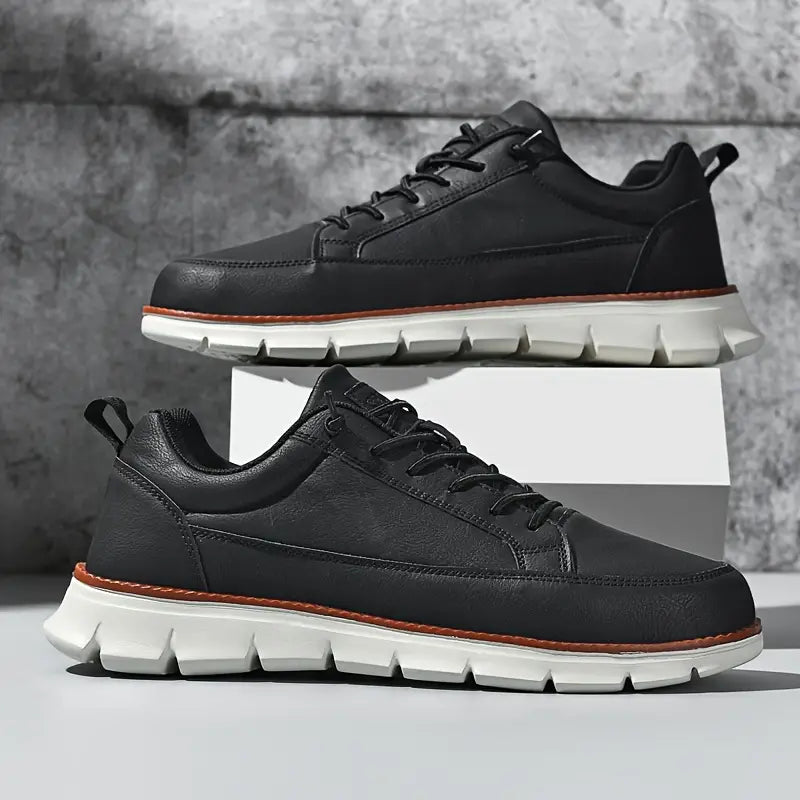 FRANK™ | Polstrede lædersneakers til mænd til gåture