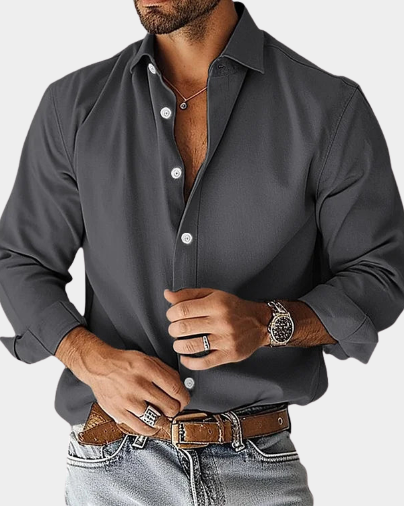FRANK | SLIM FIT STRETCH BUTTONED SHIRT FOR MEN