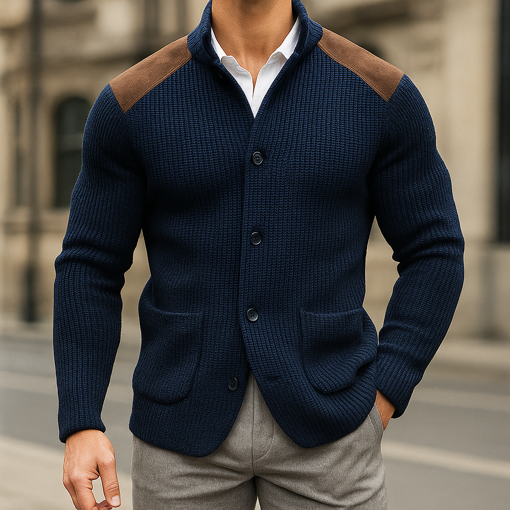 FRANK | STRIKKET BLAZER MED STRUKTUR TIL HERRER