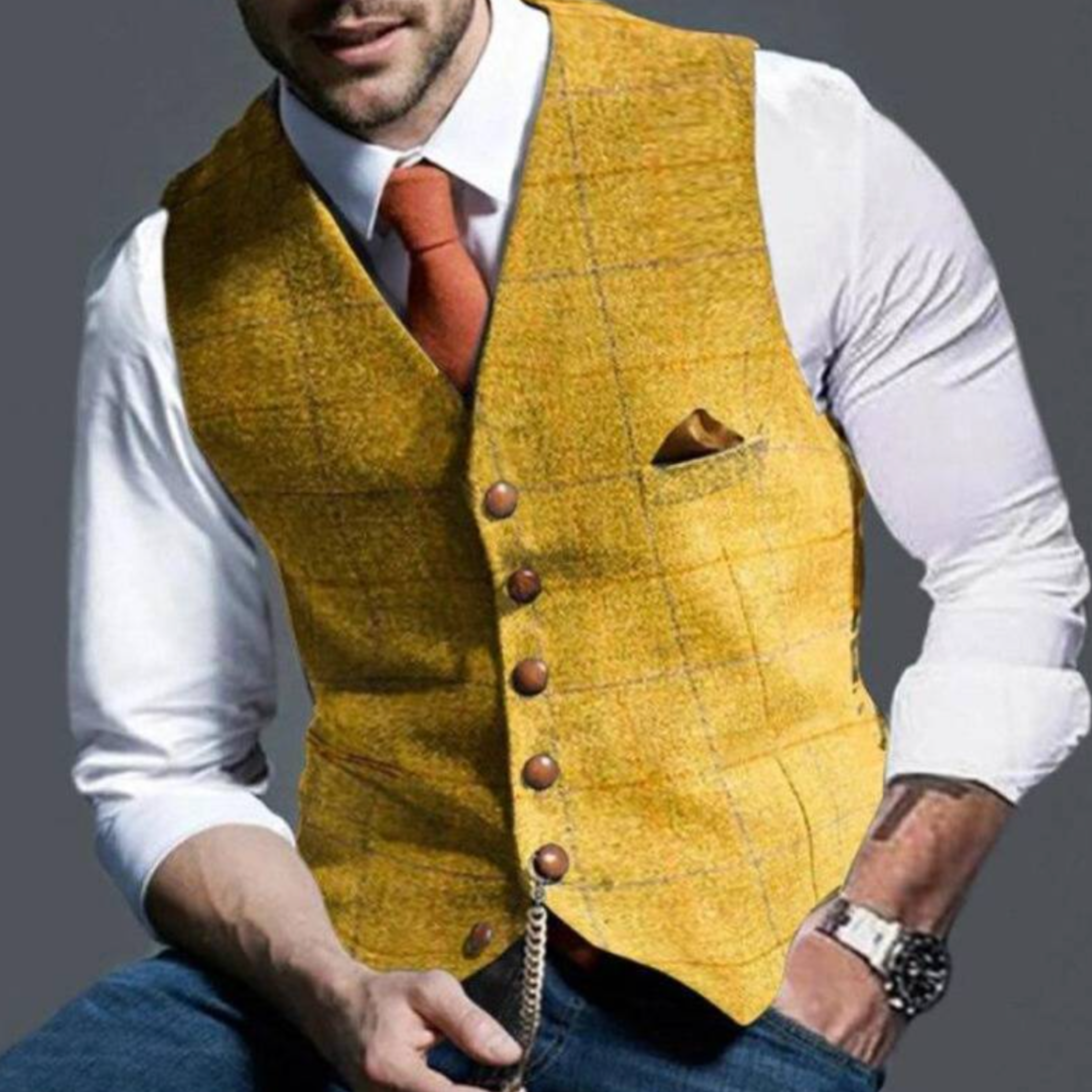 FRANK™ | Slim fit-vest med knapper til mænd