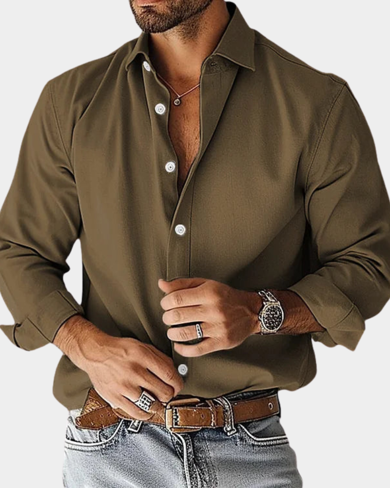 FRANK | SLIM FIT STRETCH BUTTONED SHIRT FOR MEN