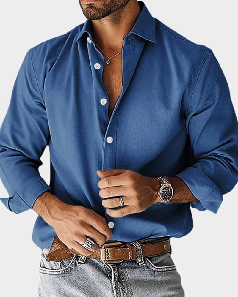 FRANK | SLIM FIT STRETCH BUTTONED SHIRT FOR MEN