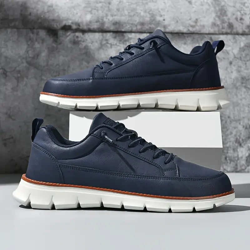 FRANK™ | Polstrede lædersneakers til mænd til gåture