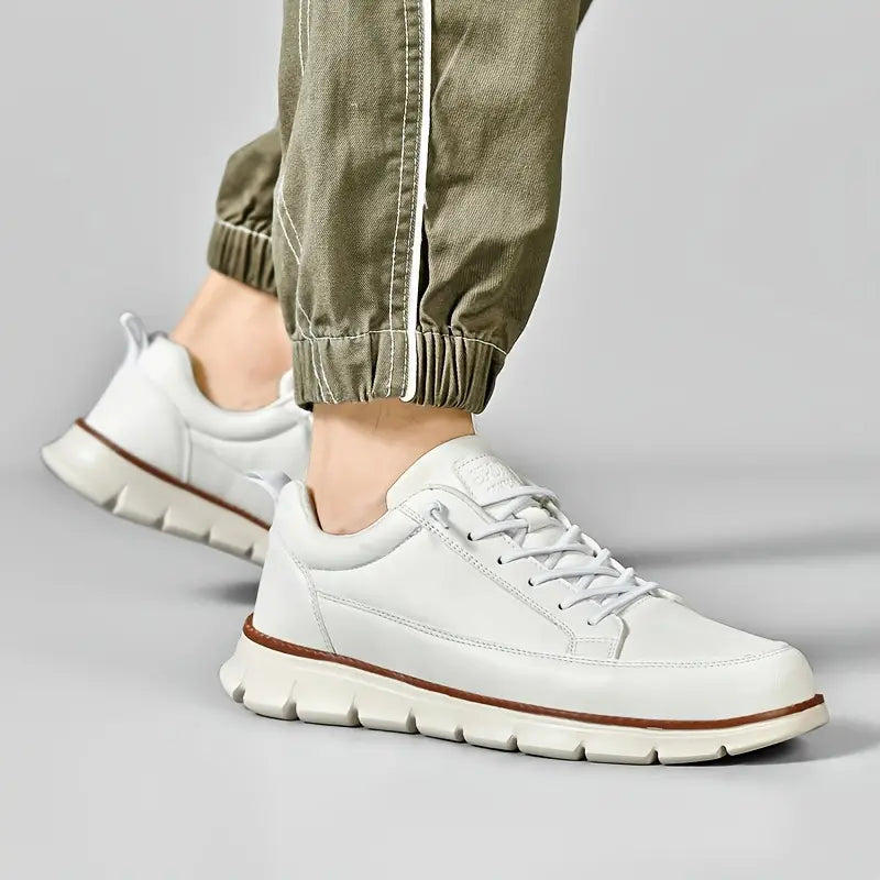 FRANK™ | Polstrede lædersneakers til mænd til gåture
