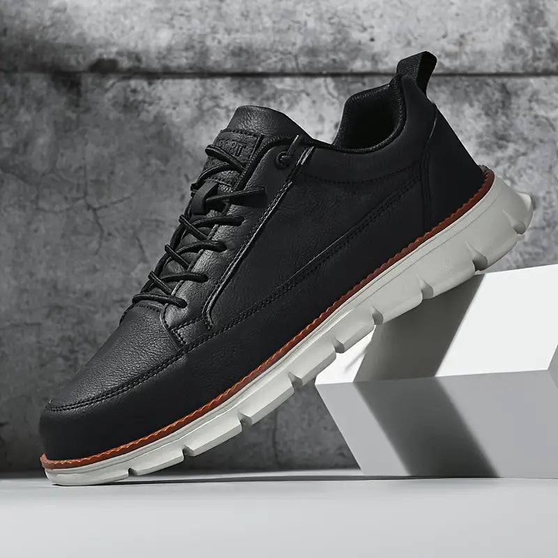FRANK™ | Polstrede lædersneakers til mænd til gåture