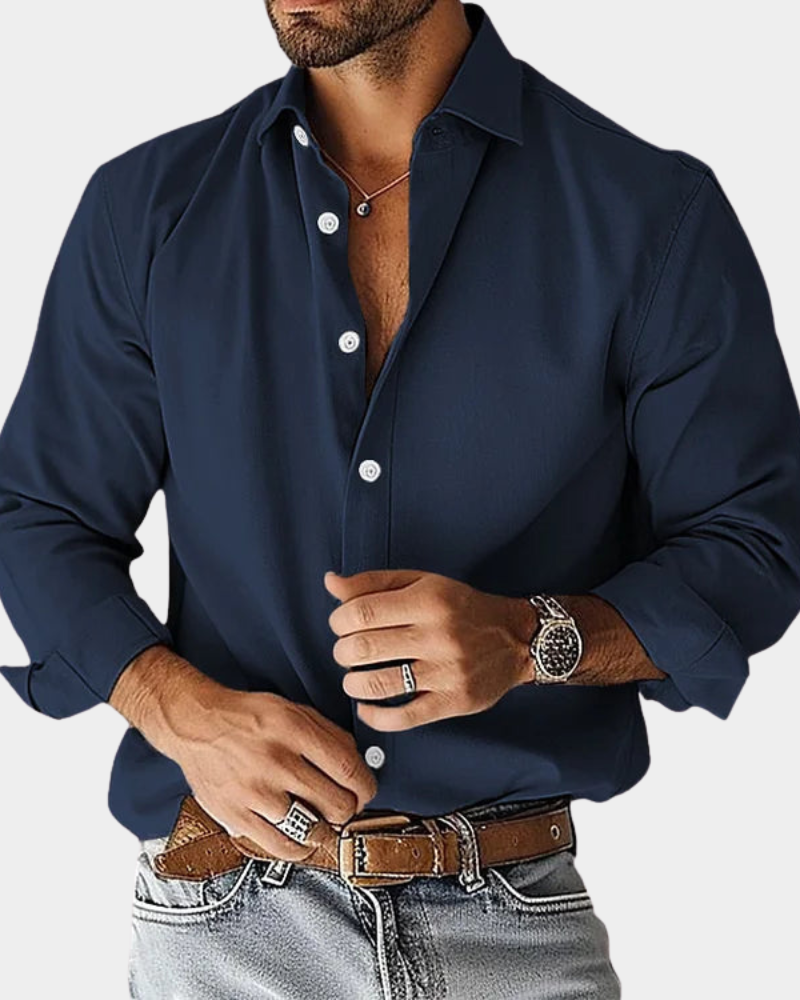 FRANK | SLIM FIT STRETCH BUTTONED SHIRT FOR MEN