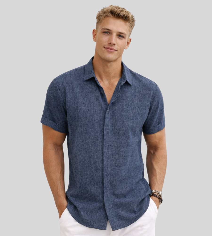FRANK™ | Kortærmet linnedbluse