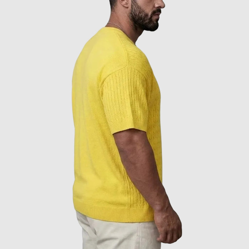 FRANK™ | Kortærmet striktrøje med struktur til mænd