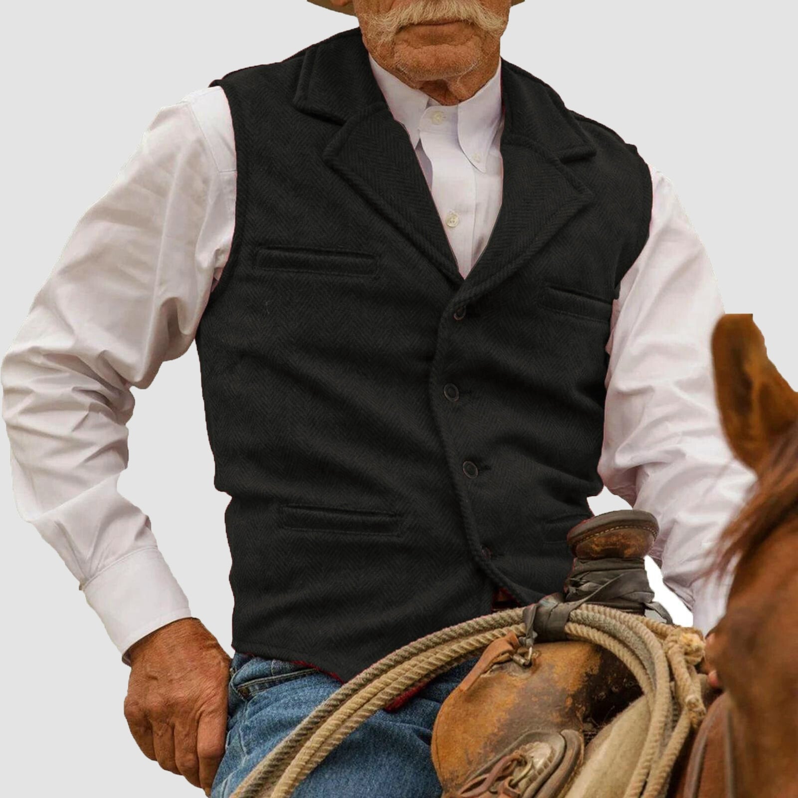FRANK™ | Herrevest i bomuld i western-stil