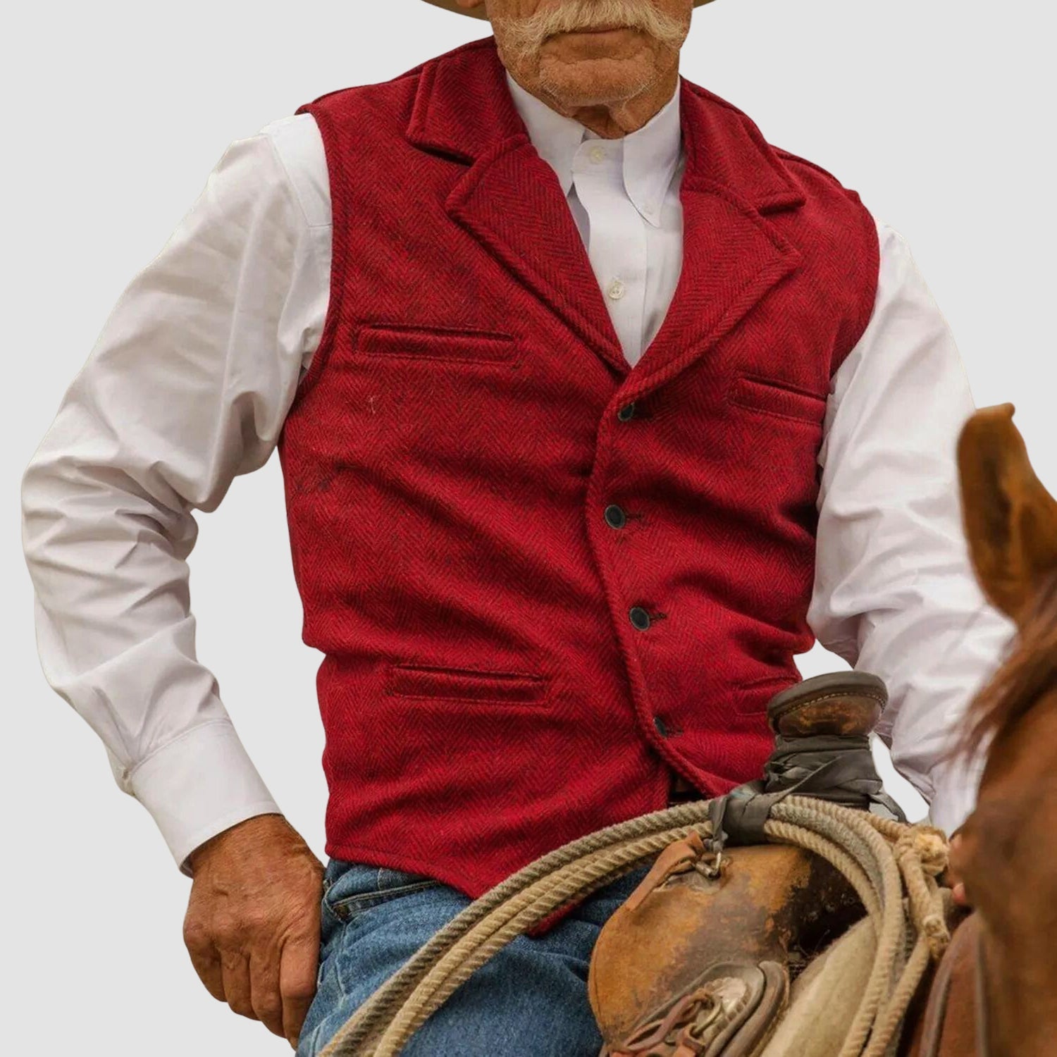FRANK™ | Herrevest i bomuld i western-stil