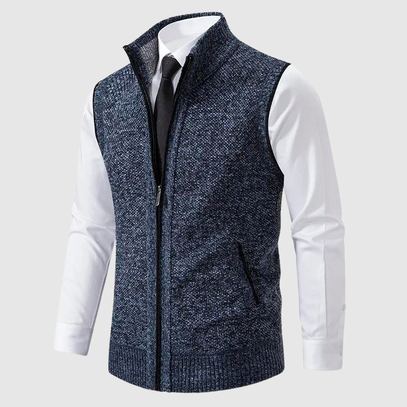 FRANK™ | Herre-vest i uldblanding med lynlås