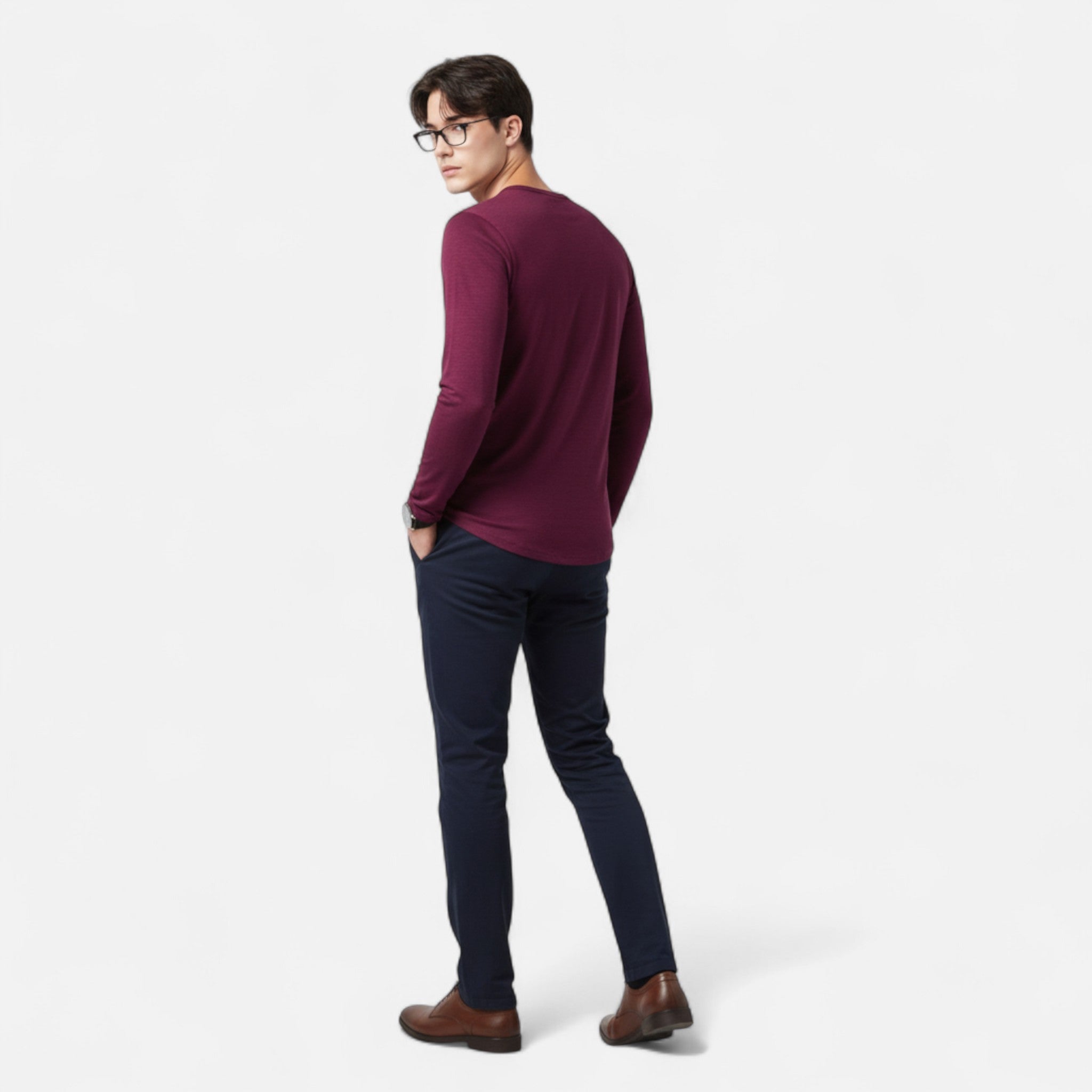 FRANK™ | Langærmet bomuldsbluse til mænd