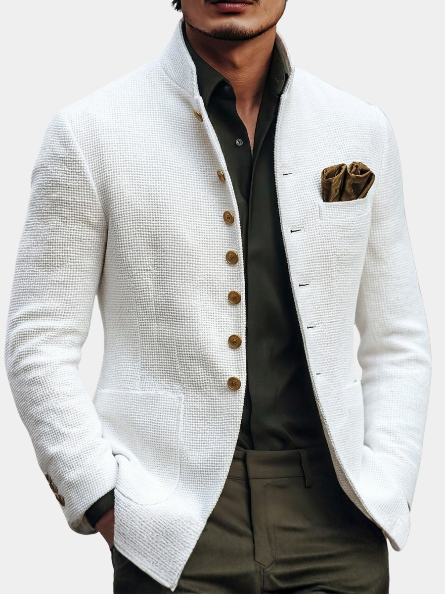 FRANK™ | Strikket blazer til mænd med guldknapper