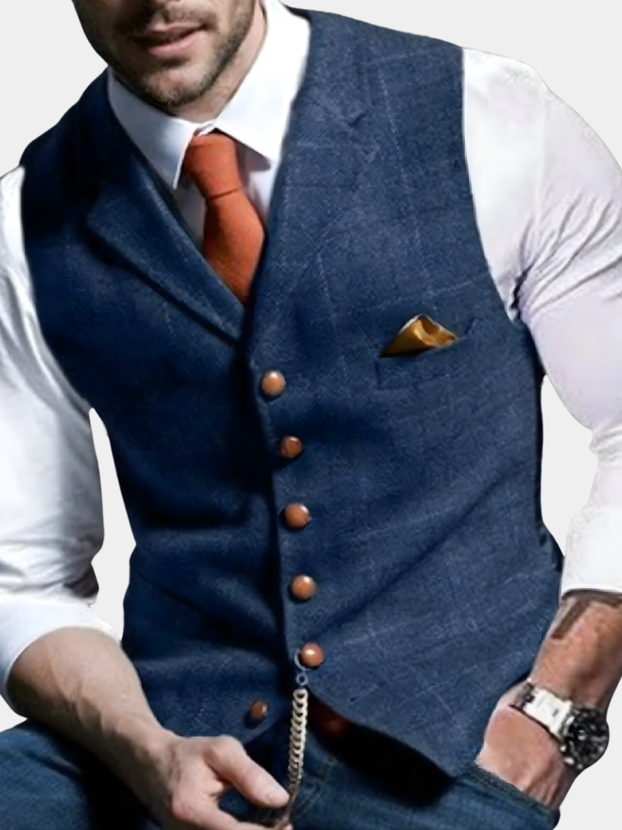 FRANK™ | Slim fit-vest med knapper til mænd