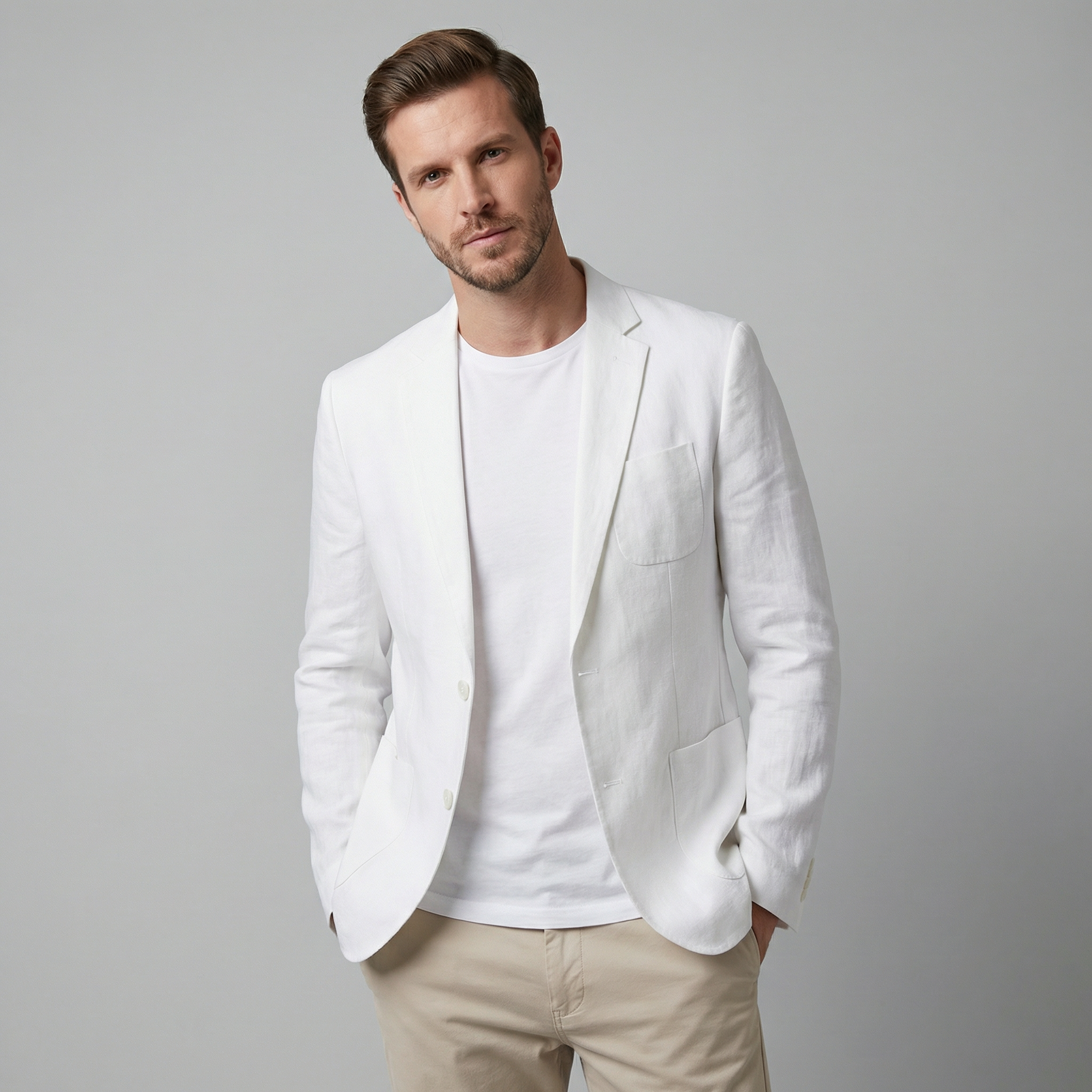 FRANK™ | Herreblazer i hør med to knapper