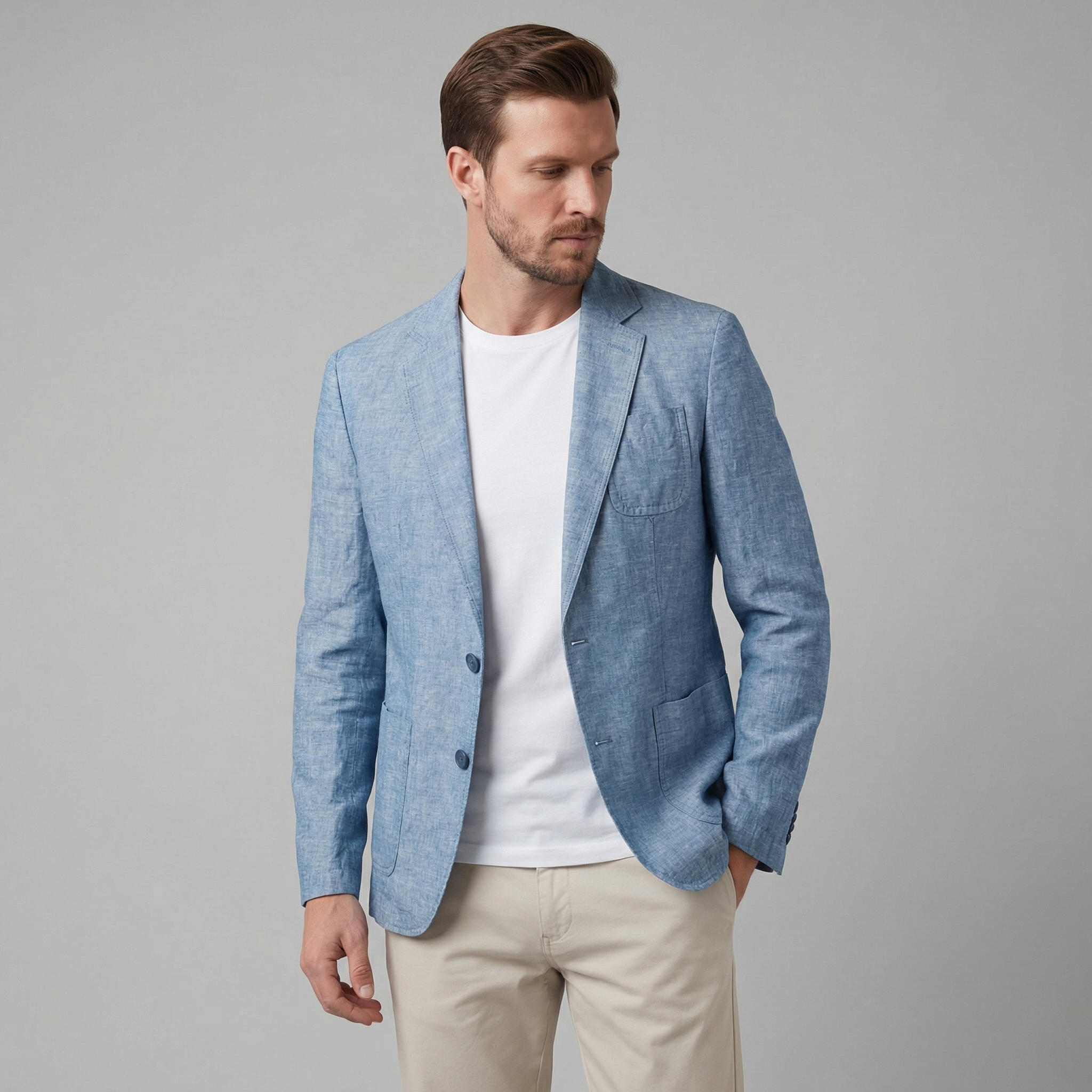 FRANK™ | Herreblazer i hør med to knapper