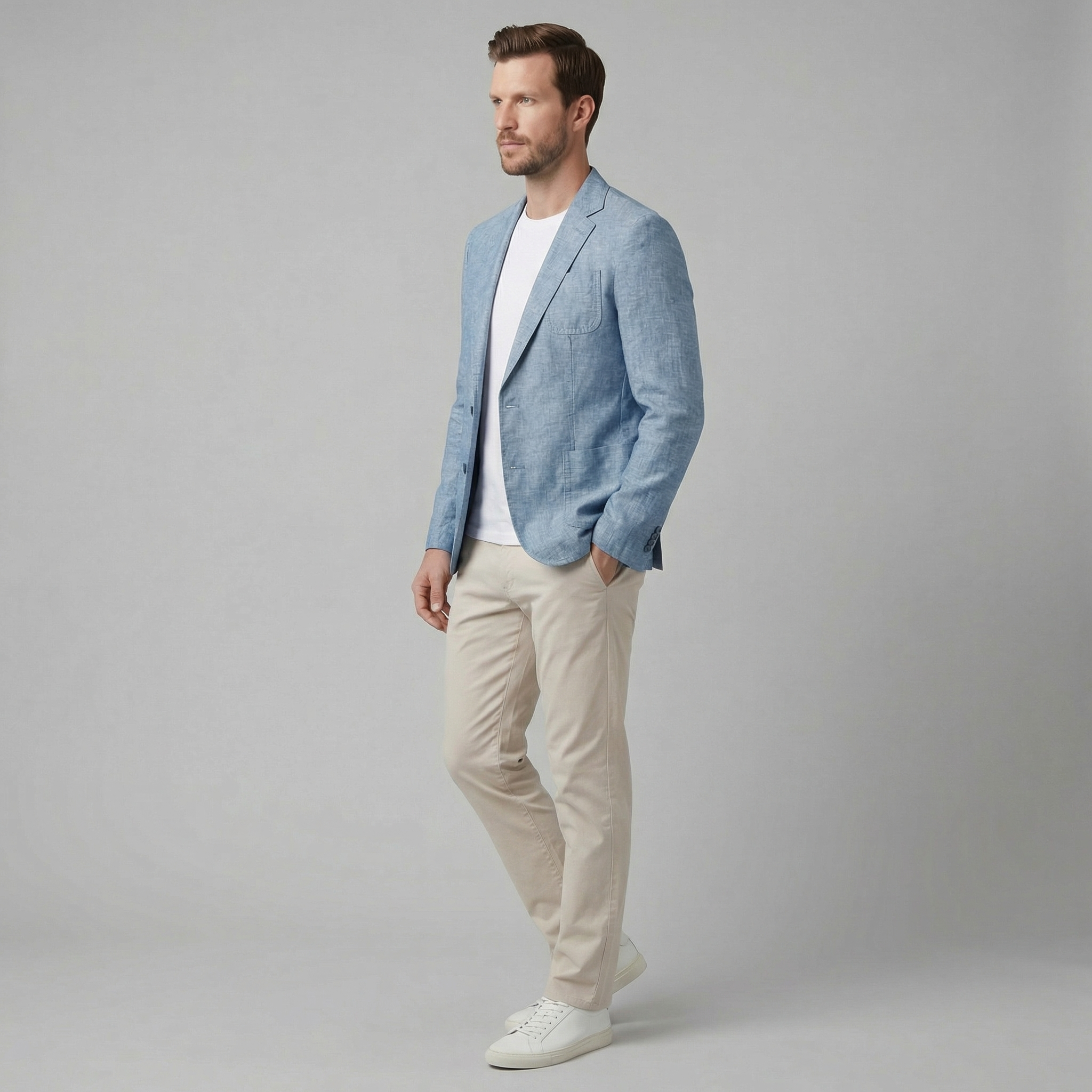 FRANK™ | Herreblazer i hør med to knapper