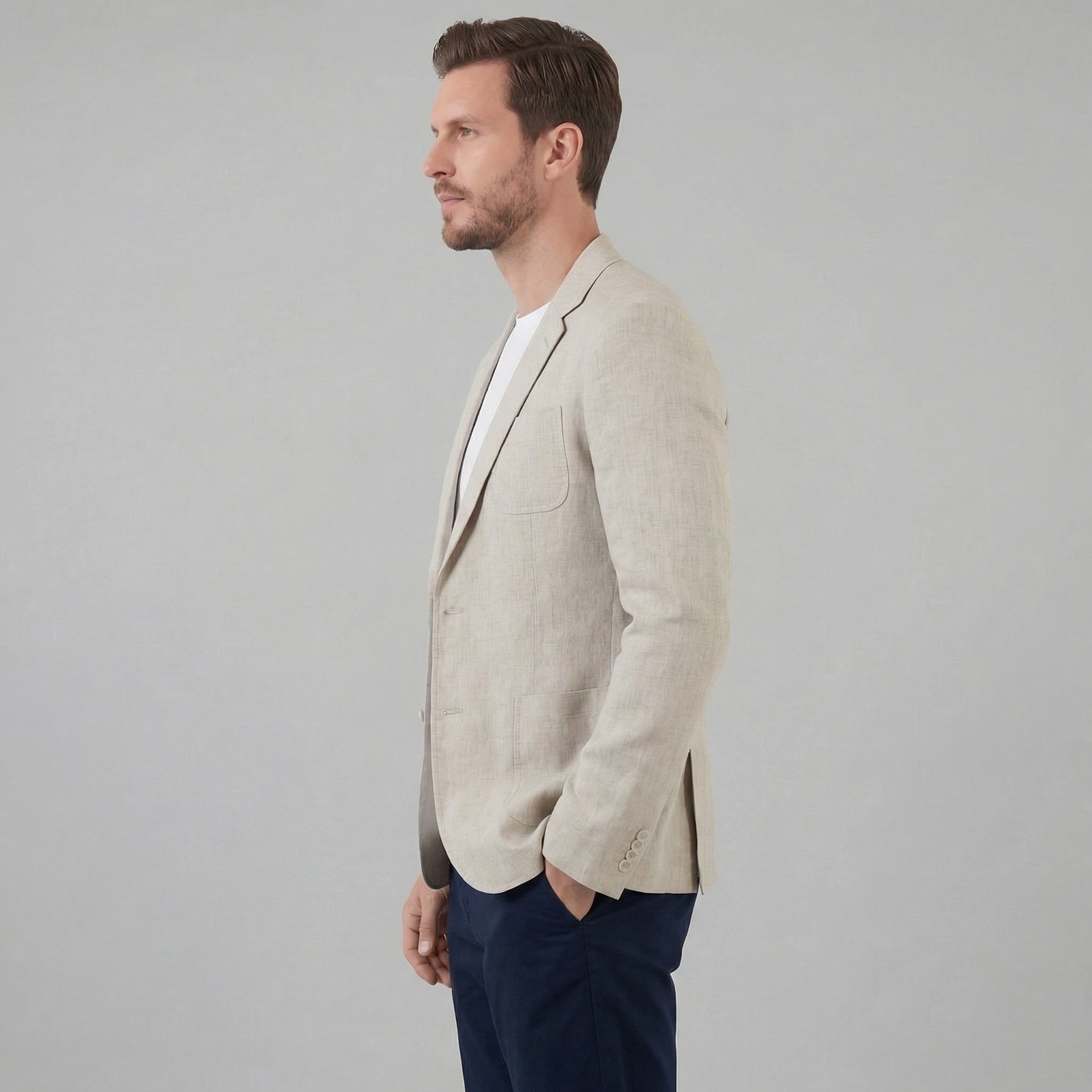 FRANK™ | Herreblazer i hør med to knapper