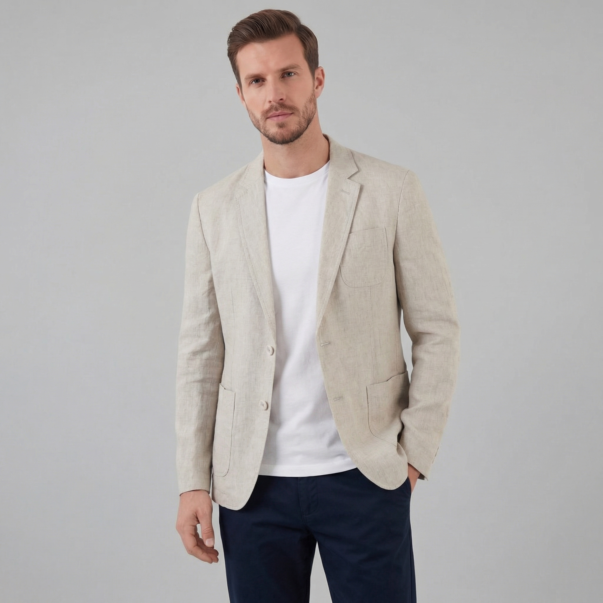 FRANK™ | Herreblazer i hør med to knapper