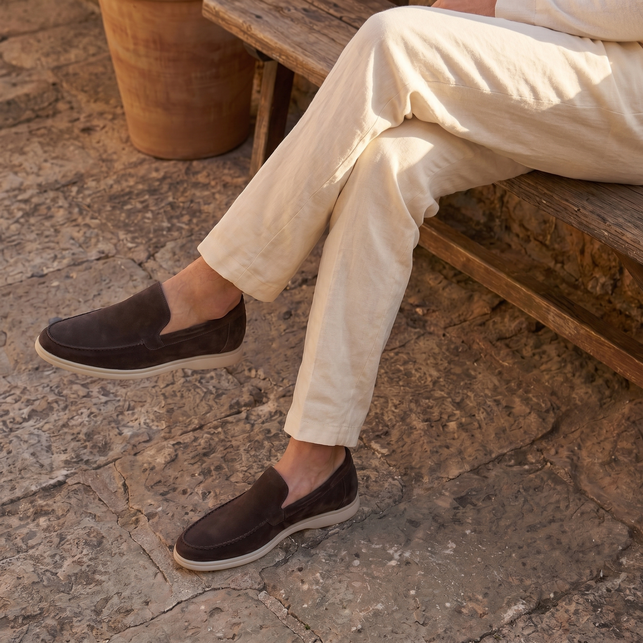 FRANK™ | Loafers i ruskind til mænd