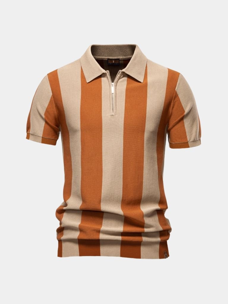 FRANK™ | Stribet polo med lynlås