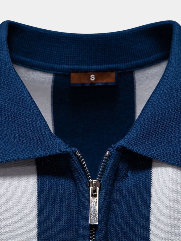 FRANK™ | Stribet polo med lynlås