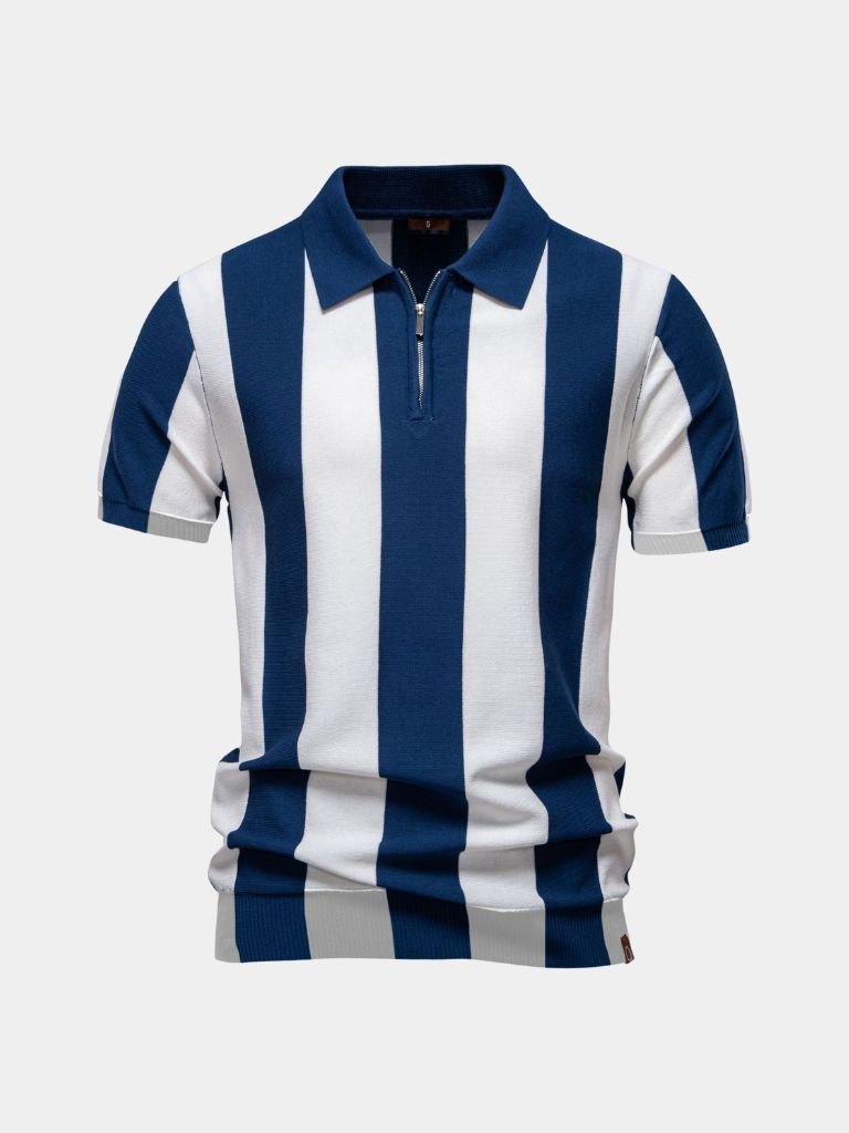 FRANK™ | Stribet polo med lynlås