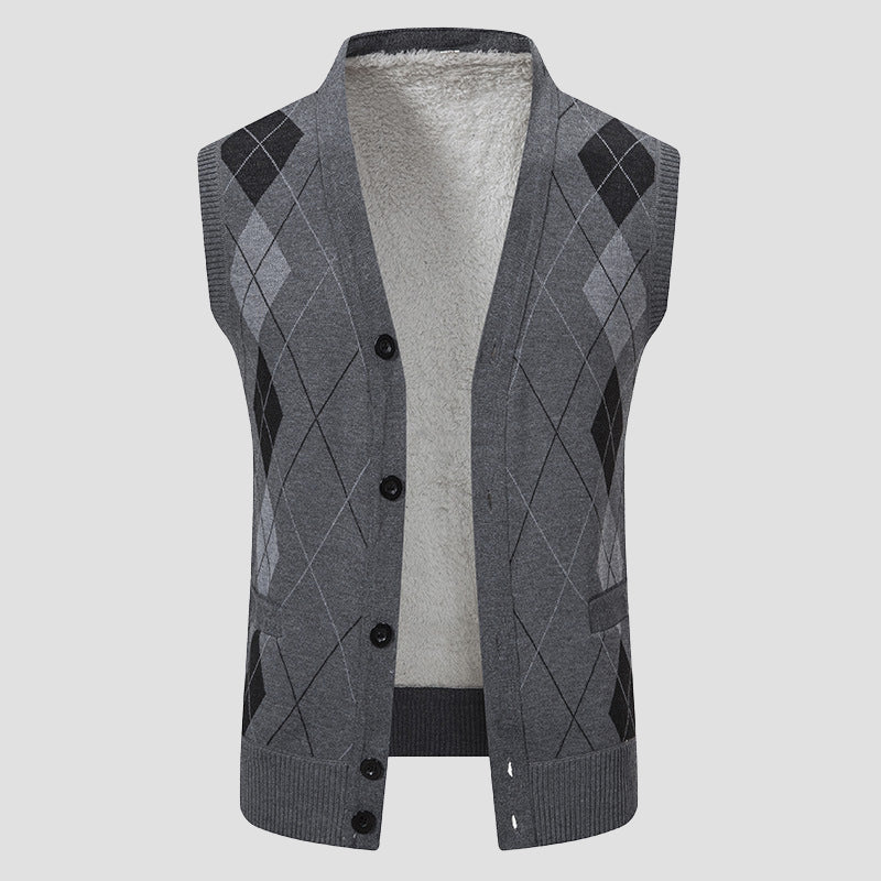 FRANK™ | Herrevest med diamantstrik og foring