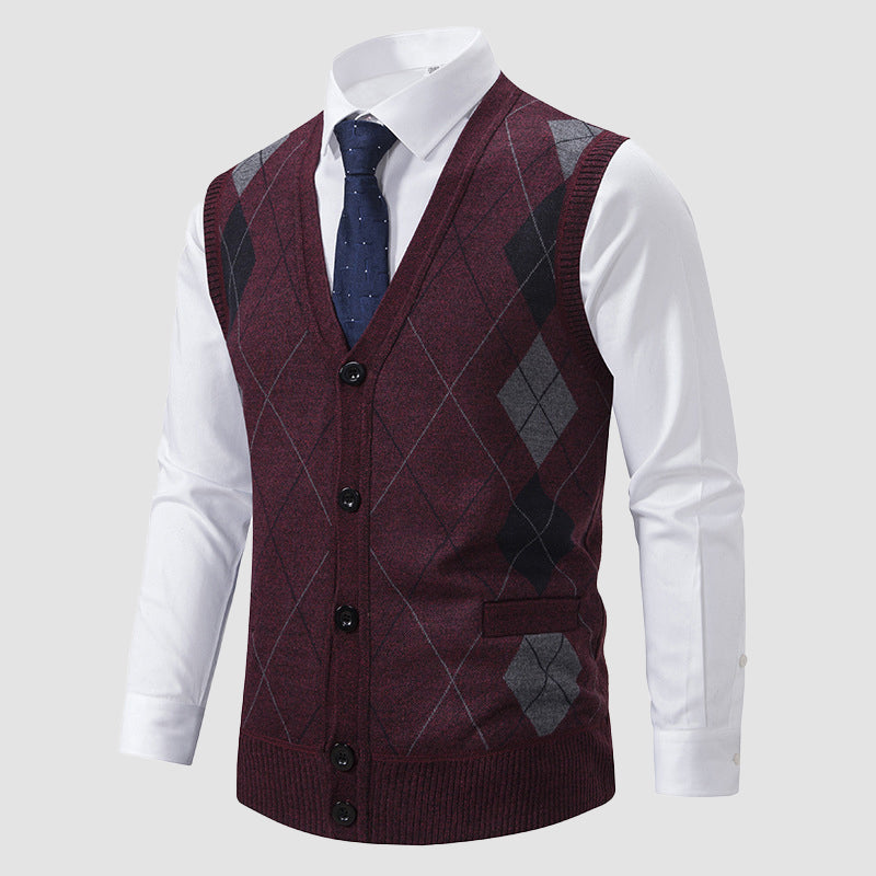 FRANK™ | Herrevest med diamantstrik og foring