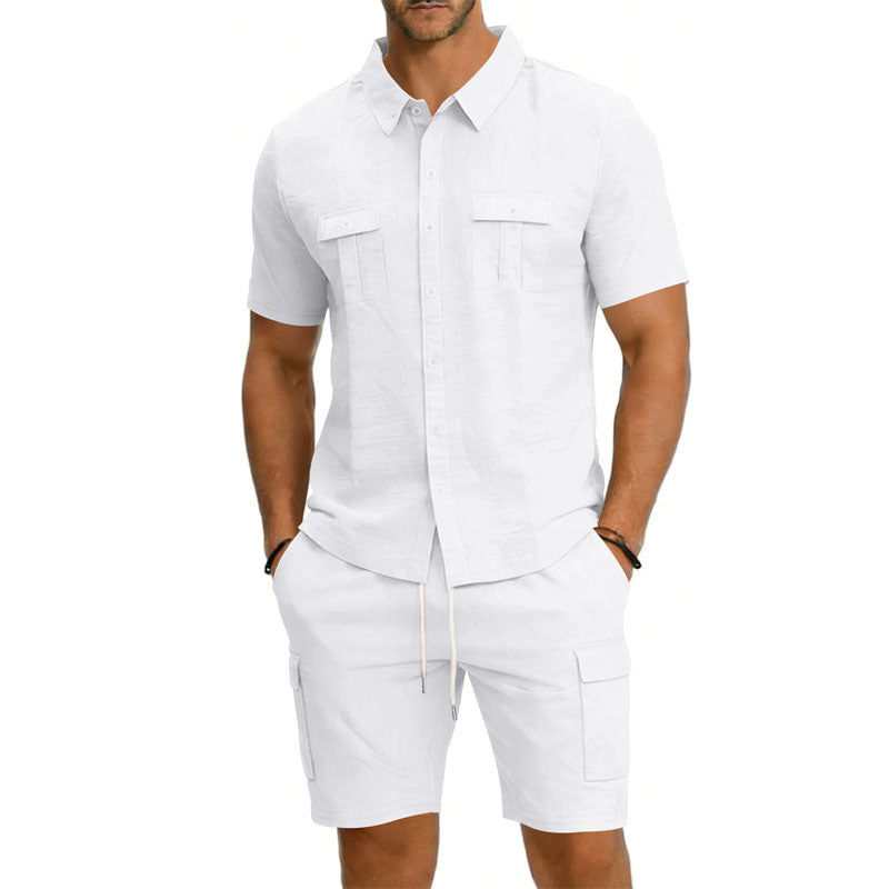 FRANK™ | Sæt med herreshorts og skjorte med praktiske lommer