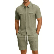 FRANK™ | Sæt med herreshorts og skjorte med praktiske lommer