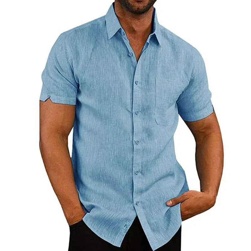 FRANK™ | Kortærmet herreskjorte i hør