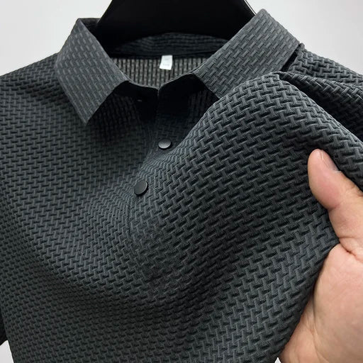 FRANK™ | Strikket polyester-poloskjorte til mænd