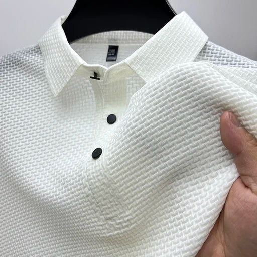 FRANK™ | Strikket polyester-poloskjorte til mænd