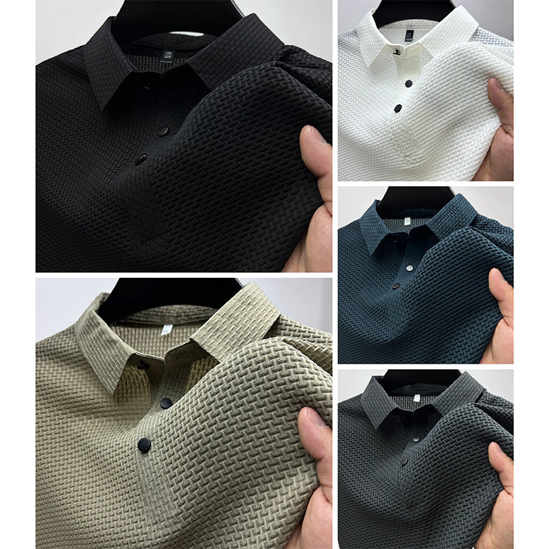 FRANK™ | Strikket polyester-poloskjorte til mænd