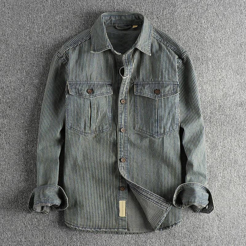FRANK™ | Stribet denimskjorte