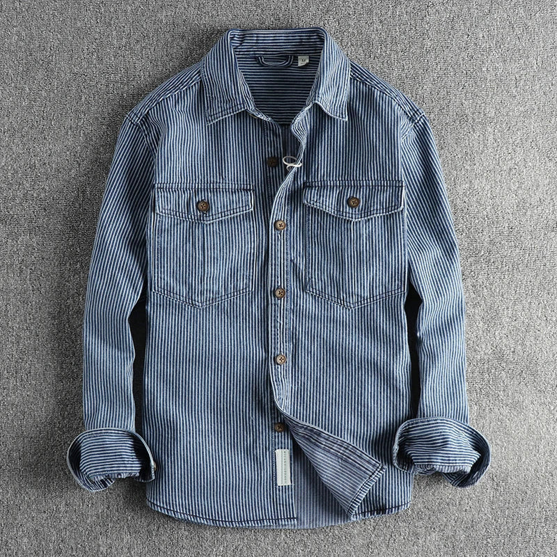 FRANK™ | Stribet denimskjorte