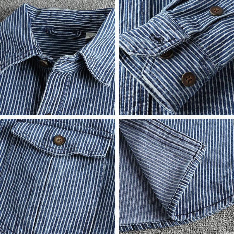FRANK™ | Stribet denimskjorte