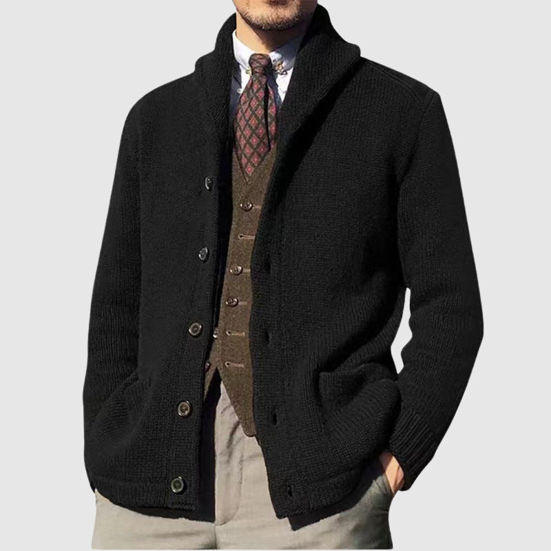 FRANK™ | Strikket cardigan til mænd med reverskrave