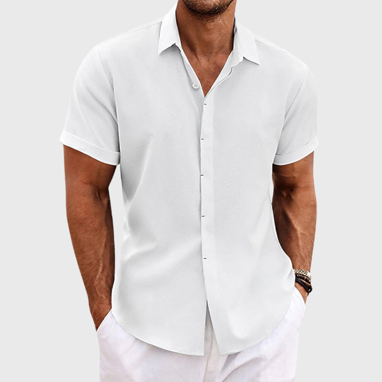 FRANK™ | Kortærmet linnedbluse