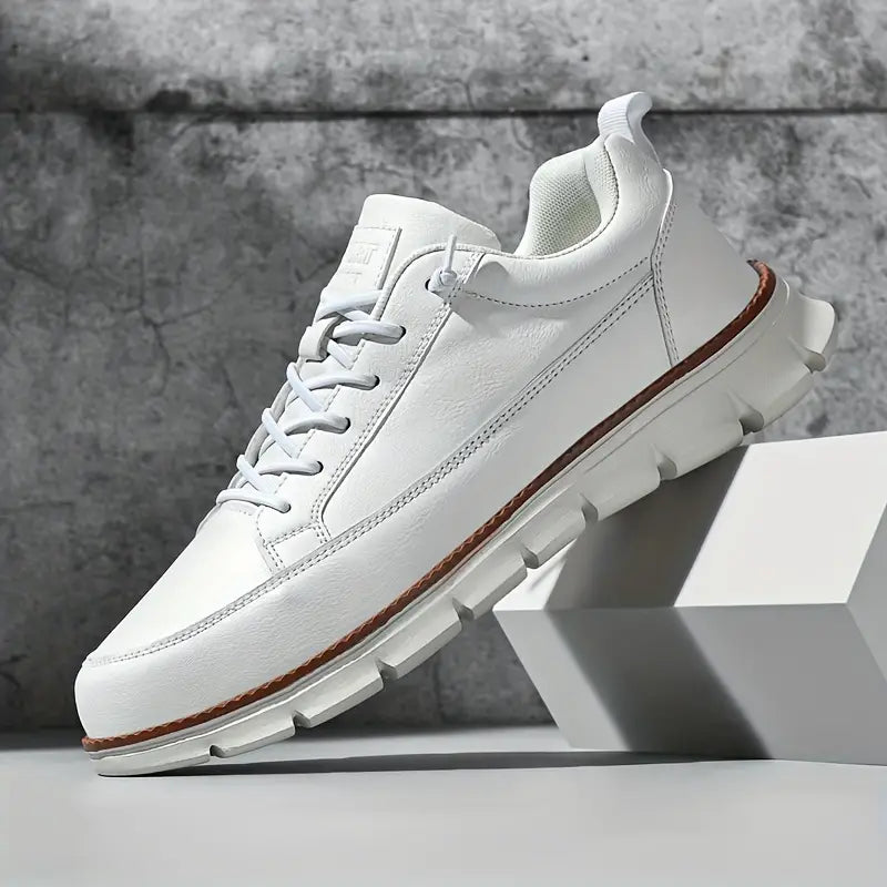 FRANK™ | Polstrede lædersneakers til mænd til gåture