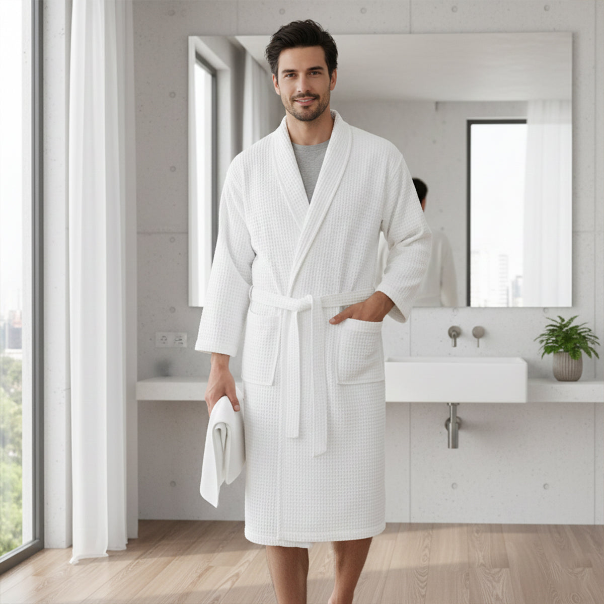 FRANK™ | Badekåbe med vaffelmønster