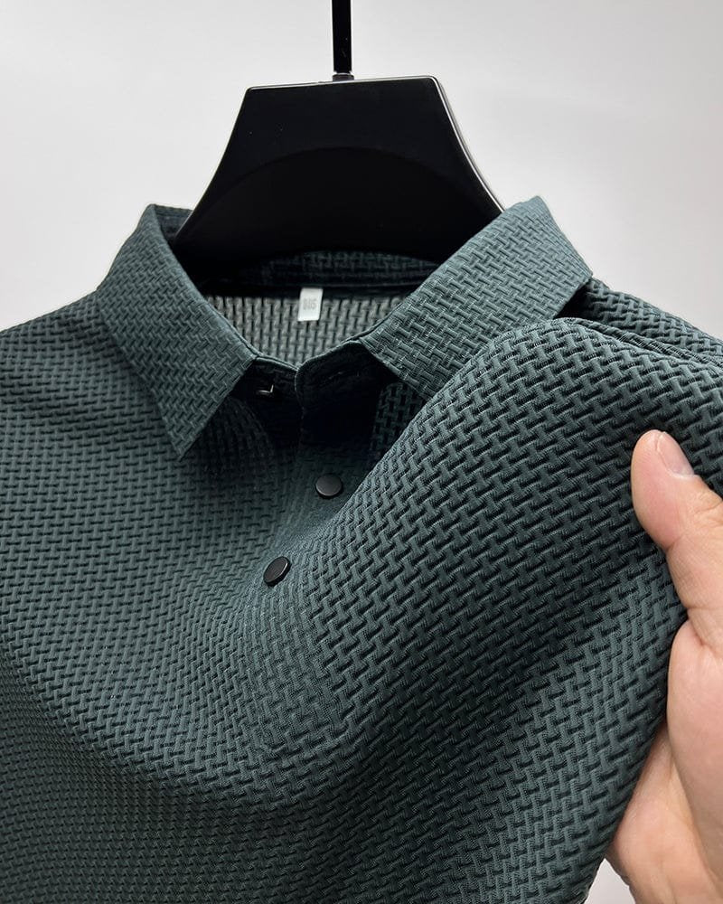 FRANK™ | Polo-shirt til mænd i strik med knaplukning