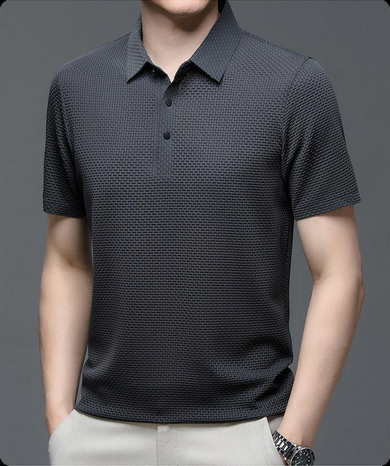 FRANK™ | Polo-shirt til mænd i strik med knaplukning