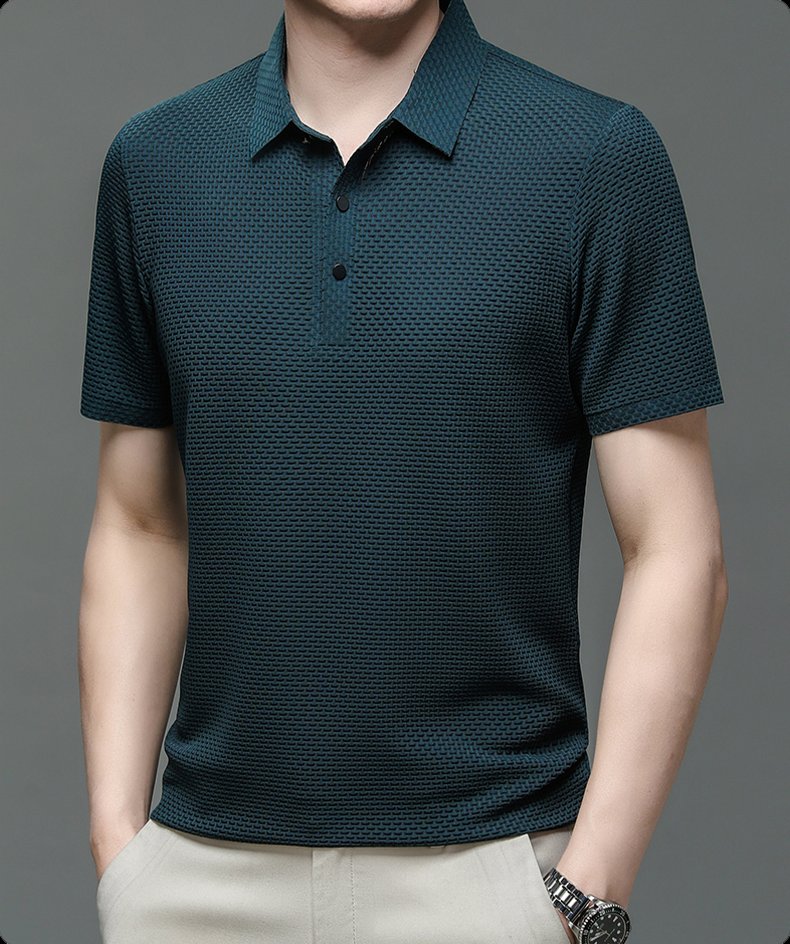 FRANK™ | Polo-shirt til mænd i strik med knaplukning