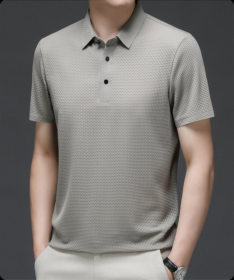 FRANK™ | Polo-shirt til mænd i strik med knaplukning