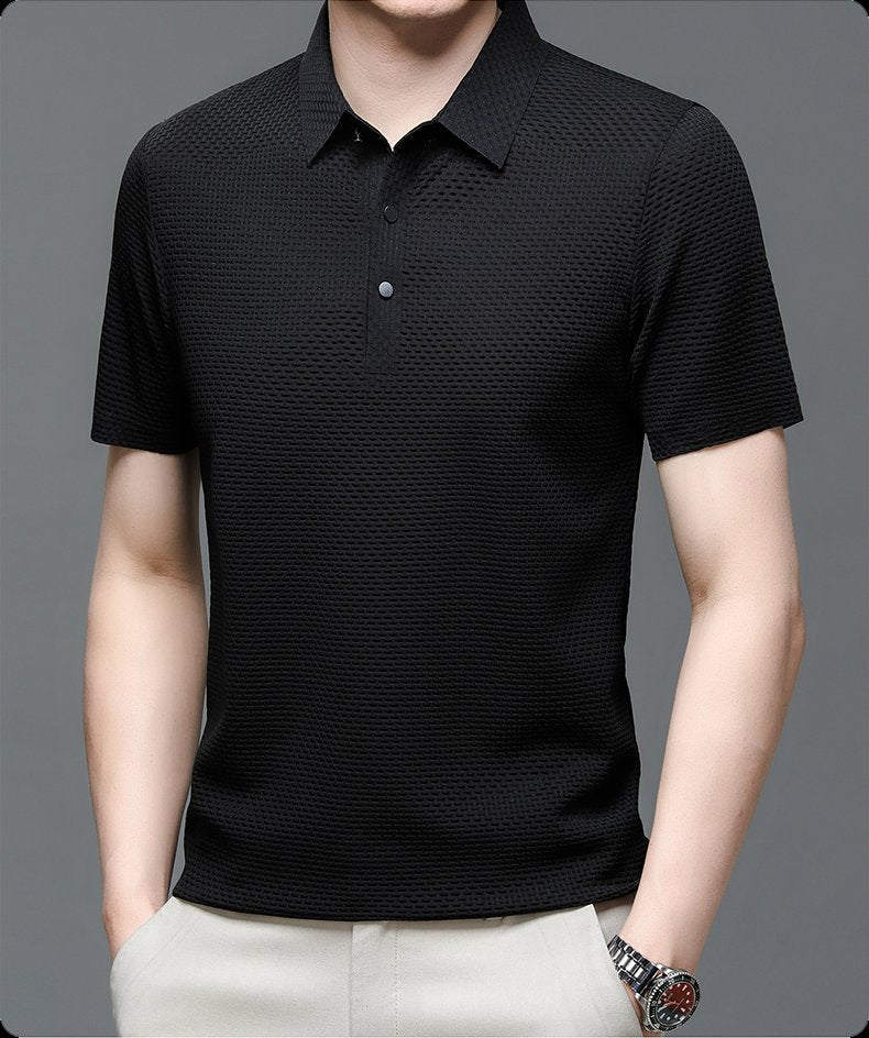 FRANK™ | Polo-shirt til mænd i strik med knaplukning