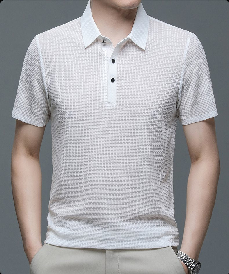 FRANK™ | Polo-shirt til mænd i strik med knaplukning