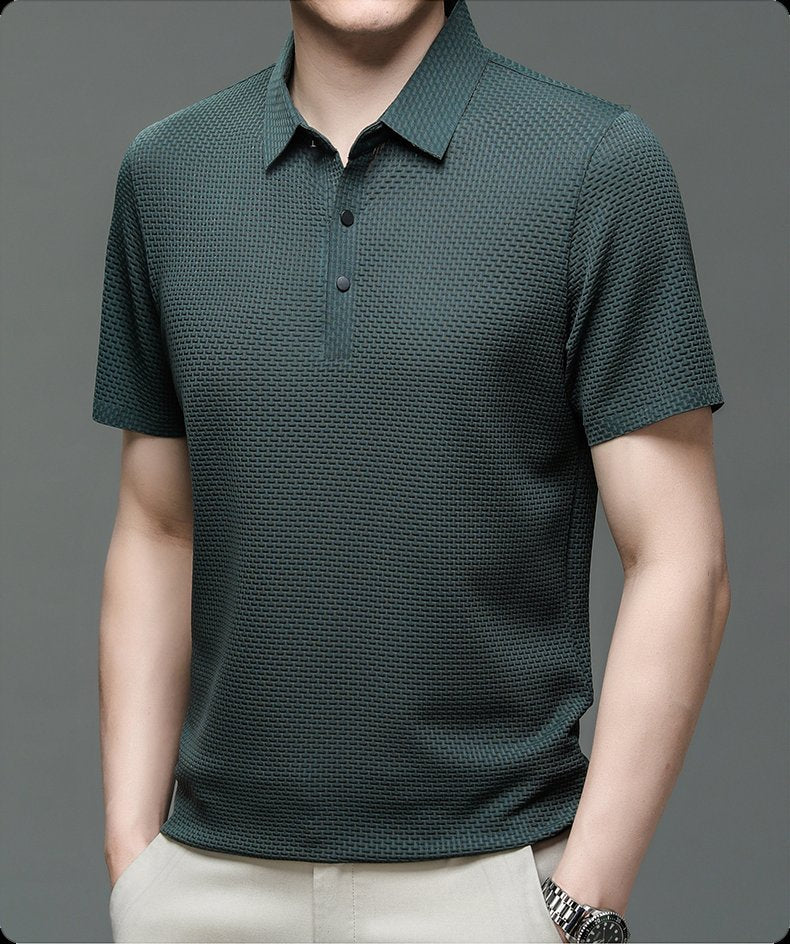 FRANK™ | Polo-shirt til mænd i strik med knaplukning