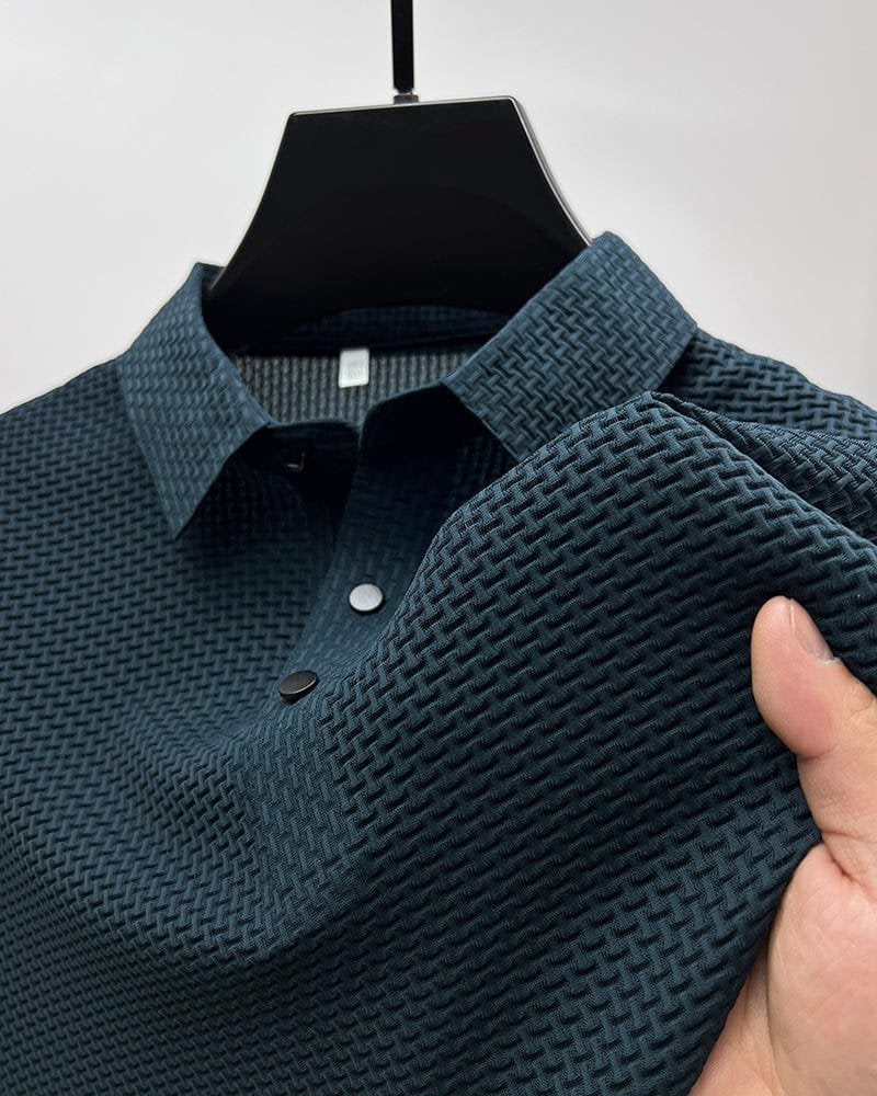 FRANK™ | Polo-shirt til mænd i strik med knaplukning